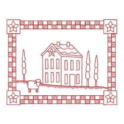 Redwork Country Houses 03(Lg) machine embroidery designs
