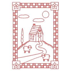 Redwork Country Houses 04(Sm) machine embroidery designs