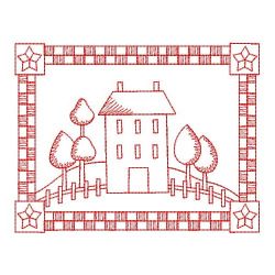 Redwork Country Houses 05(Sm) machine embroidery designs