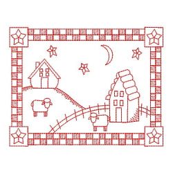 Redwork Country Houses 08(Lg) machine embroidery designs