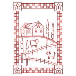 Redwork Country Houses 09(Sm) machine embroidery designs
