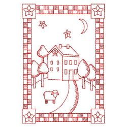 Redwork Country Houses 10(Lg) machine embroidery designs