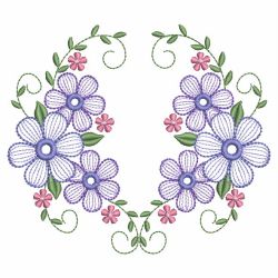Rippled Elegant Flowers 04(Md) machine embroidery designs