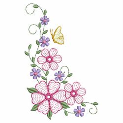 Rippled Elegant Flowers 06(Md) machine embroidery designs