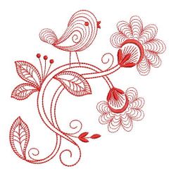 Redwork Rippled Birds 02(Sm) machine embroidery designs