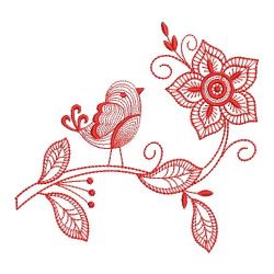 Redwork Rippled Birds 03(Lg) machine embroidery designs