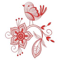 Redwork Rippled Birds 06(Lg) machine embroidery designs