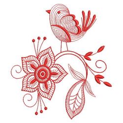 Redwork Rippled Birds 06(Lg)
