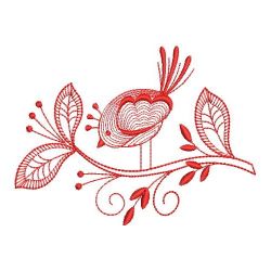 Redwork Rippled Birds 07(Lg) machine embroidery designs