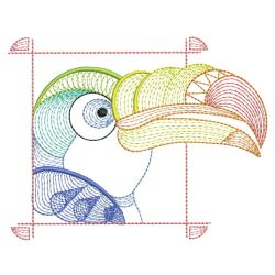 Rippled Colorful Toucans 10(Md) machine embroidery designs