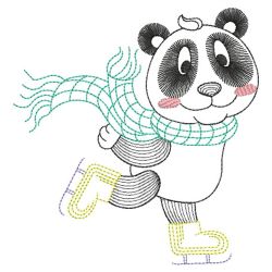 Vintage Cute Panda 02(Md) machine embroidery designs