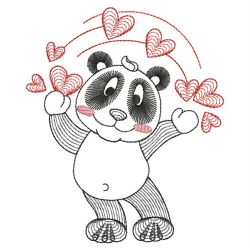 Vintage Cute Panda 05(Md) machine embroidery designs