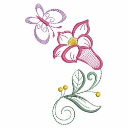 Vintage Graceful Flowers 10(Md) machine embroidery designs