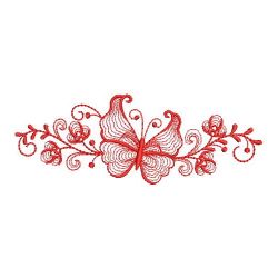 Redwork Rippled Butterfly Borders(Sm) machine embroidery designs