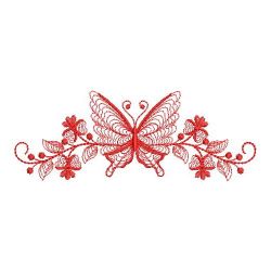 Redwork Rippled Butterfly Borders 04(Sm)