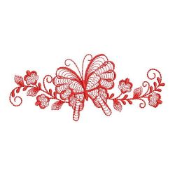 Redwork Rippled Butterfly Borders 05(Lg)
