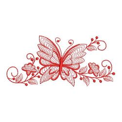 Redwork Rippled Butterfly Borders 06(Lg) machine embroidery designs