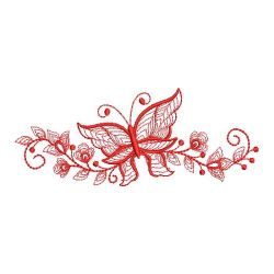 Redwork Rippled Butterfly Borders 07(Lg) machine embroidery designs