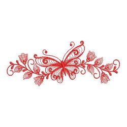 Redwork Rippled Butterfly Borders 08(Lg)