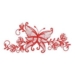 Redwork Rippled Butterfly Borders 10(Lg) machine embroidery designs