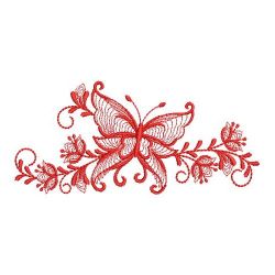 Redwork Rippled Butterfly Borders 10(Sm) machine embroidery designs