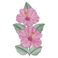Rippled Heirloom Hibiscus 02(Md) machine embroidery designs