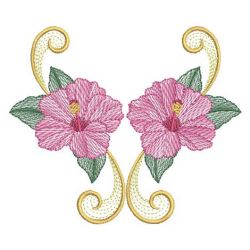 Rippled Heirloom Hibiscus 05(Lg) machine embroidery designs