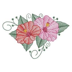 Rippled Heirloom Hibiscus 08(Md) machine embroidery designs