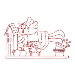 Redwork Country Doll 08(Lg) machine embroidery designs