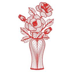 Redwork Flower Vase 03(Sm) machine embroidery designs