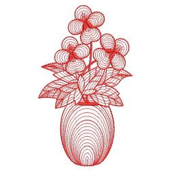 Redwork Flower Vase 06(Sm) machine embroidery designs