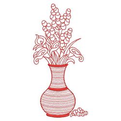 Redwork Flower Vase 08(Sm)