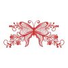 Redwork Rippled Butterfly Borders 09(Lg)