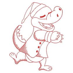 Redwork Animals In Pajamas 05(Md) machine embroidery designs