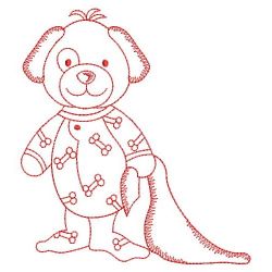 Redwork Animals In Pajamas 09(Lg)