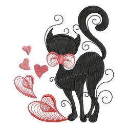 Valentine Cat Silhouettes 04 machine embroidery designs