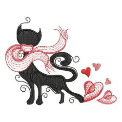 Valentine Cat Silhouettes 06 machine embroidery designs
