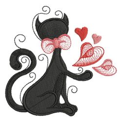 Valentine Cat Silhouettes 08 machine embroidery designs
