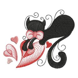 Valentine Cat Silhouettes 09 machine embroidery designs