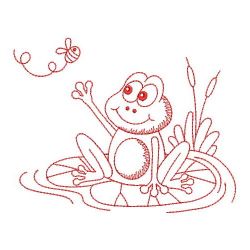 Redwork Cute Frog(Md) machine embroidery designs
