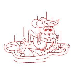 Redwork Cute Frog 02(Lg) machine embroidery designs