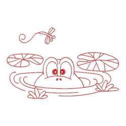 Redwork Cute Frog 03(Md) machine embroidery designs