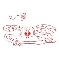 Redwork Cute Frog 03(Lg) machine embroidery designs