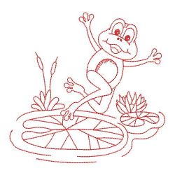 Redwork Cute Frog 04(Md) machine embroidery designs