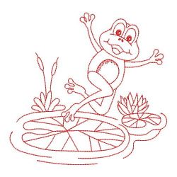 Redwork Cute Frog 04(Sm) machine embroidery designs