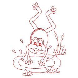 Redwork Cute Frog 06(Sm) machine embroidery designs