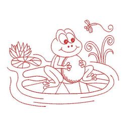 Redwork Cute Frog 07(Lg) machine embroidery designs