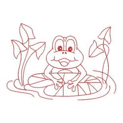 Redwork Cute Frog 08(Md) machine embroidery designs
