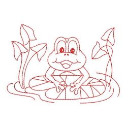 Redwork Cute Frog 08(Sm)
