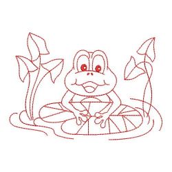 Redwork Cute Frog 08(Lg)